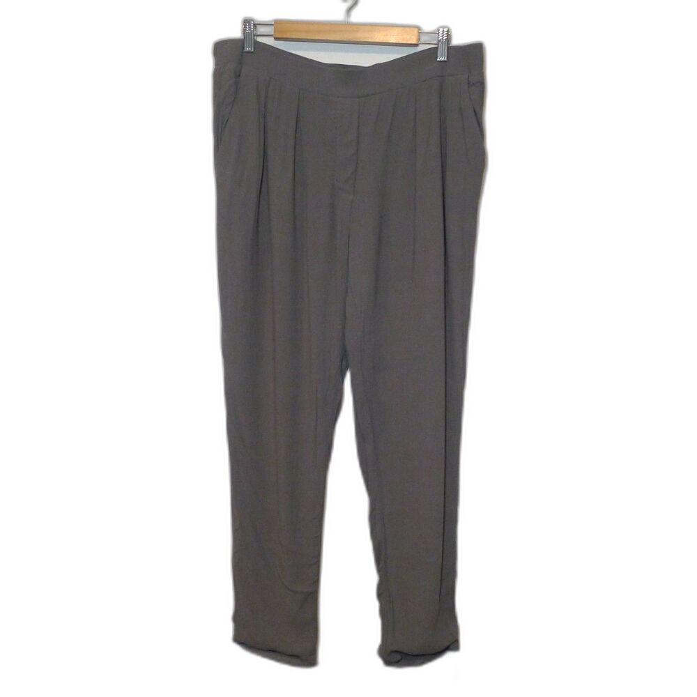 James Perse Los Angeles Single Pleat Viscose Crepe Pant - Green 3/L